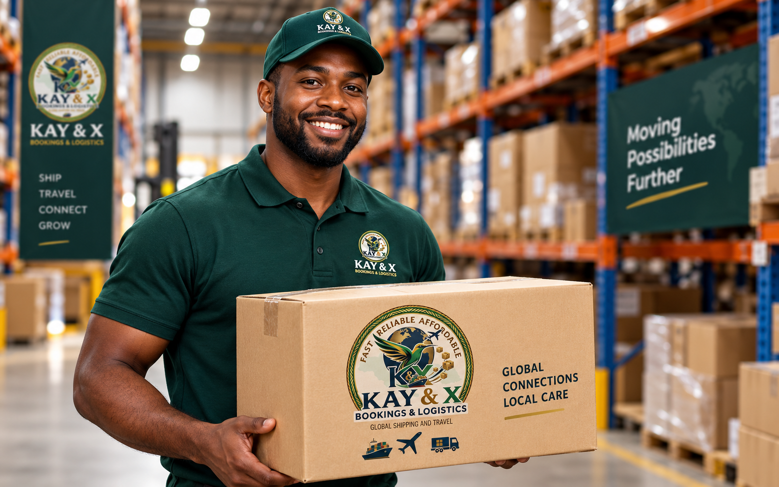 Kay & X logistics warehouse team member